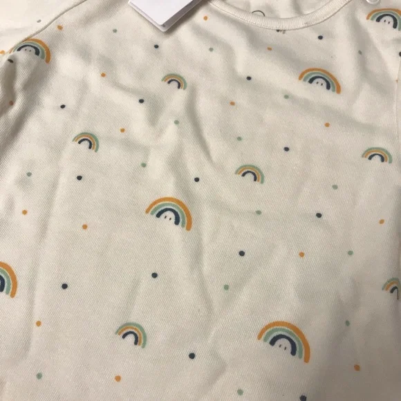 Baby Mori 2pc short set pajamas, organic cotton bamboo, rainbow - Picture 4 of 8